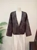 Chaqueta Cardigan Jacquard Estilo Chino Nuevo Zhi Li Otoño Nuevo Top de Cuello V Grande Chaqueta Estilo Chino Nuevo
