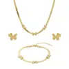 Nuevo conjunto de collar y pulsera de acero inoxidable estilo europeo de doble capa, cadena para la clavícula de temperamento dulce personalizada, versátil