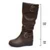 Novas botinhas femininas estilo europeu e americano para 2025, com salto grosso e sola grossa, botinhas únicas da moda para outono e inverno, disponíveis em tamanhos grandes