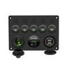 Painel de interruptores modificado para carro de comércio exterior com entrada USB, acendedor de cigarros, voltímetro 12V-24V universal