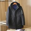 Casaco longo parker masculino casual de inverno grosso acolchoado de algodão à prova de vento e impermeável com capuz 67212929