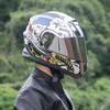 Casco Gxt Casco de Motocicleta para Hombre Cobertura Total Personalizado Genial Motocicleta Doble Lente Casco Abierto Cara Completa Dot