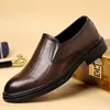 Zapatos de Boda Británicos de Cuatro Estaciones sin Cordones para Novios, Zapatos Casuales de Cuero, Zapatos de Vestir Formales de Negocios para Hombre