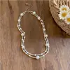 Collar redondo de perlas con cuentas estilo francés, lujo ligero y moda de alta gama, adecuado para superponer, cadena de clavícula delicada y versátil