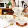 Venta al por mayor de vajilla de cerámica de grado mixto de 8 pulgadas, cuenco de cubo, tazón de grano vertical, tazón de sopa, estilo nuevo, vajilla creativa, corbata de regalo