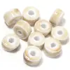 Cuentas Planas de Cerámica Barniz Decorado en Horno de Cerámica Patrón de Puntos Cuenta Plana DIY Color Sólido Cuerda de Mano Accesorios para Joyería