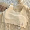 Roupa íntima feminina com bojo para 7-12 anos, Sutiã tipo top para período de desenvolvimento do Ensino Fundamental e Médio, Roupa íntima de seda gelada sem costura, Anti-impacto