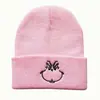 Animación Cartoon Europea y Americana Monstruo de Pelo Verde Grinch Gorro de Punto Bordado Suéter Gorro Cálido Hip-Hop Gorro de Lana