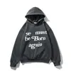 Em Estoque Outono/Inverno 2026 Novo Estilo Ins Hip-Hop Inspirado em Kanye Moletom com Capuz Unissex com Estampa de Letras em Espuma e Forro de Fleece