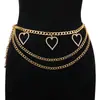 Joyería de moda transfronteriza europea y americana bikini creativo colgante de corazón de melocotón incrustado de diamantes cadena corporal personalidad cadena de cintura geométrica