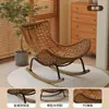 Sillón mecedor de mimbre, sillón individual para balcón de sala de estar, ocio en patio exterior del hogar, sillón reclinable tipo langosta, sillón mecedor perezoso