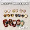Decorações Vintage Coloridas de Liga Metálica em Forma de Coração de Madrepérola para Nail Art, Populares no Japão e na Coreia, Acessórios Artesanais DIY