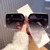Gafas de Sol Redondas Negras con Marco Grande, Cara Grande, Anti-UV, para Mujer, Modernas, Elegantes, de Gama Alta, Cuadradas con Brillo