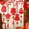 Enfeite de Lanterna Pequena Aveludada para Pendurar Decoração de Árvore Decoração de Ano Novo 2027 Lanterna Vermelha Chinesa Enfeite para Pendurar em Jardim ou Bonsai de Ano Novo