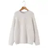 AliExpress Transfronterizo Primavera 2026 Nuevas Llegadas Ropa de Mujer Color Sólido Temperamento Moda Cuello Redondo Jersey Holgado Suéter de Punto