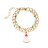Pulsera colgante de doble capa con cadena de árbol de Navidad verde que gotea, nueva, transfronteriza entre Europa y América, pulsera de moda sencilla
