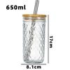 Vaso de paja Mason Vaso para bebida Vaso de jugo Diamante Café de extracción fría Té con leche Jugo Botella para bebida de vidrio Venta al por mayor