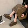 Zapatos Birkenan Casuales Versátiles Franceses Pantuflas de Algodón 2024 Nuevos Zapatos de Frijol con Forro Polar Calentados Espesados Zapatos Mao Mao