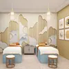 Decoração 3D estilo chinês novo clube salão de beleza parede de fundo decoração terapia capilar mural papel de parede avançado papel de parede centro de saúde