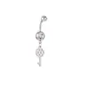 Anillo de Acero Inoxidable con Forma de Cruz para Ombligo, Transfronterizo Europeo y Americano para Mujeres, Estilo Vacacional Elegante y de Moda, Anillo Sexy para Ombligo de Playa de Verano
