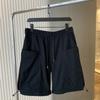 Shorts masculinos de estilo funcional, estilo japonês, com bolsos grandes, soltos, esportivos, com cintura larga, calças casuais