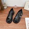 Zapatos de Cuero Vintage de Moda para Mujer 2025, Estilo Universitario, Menuditas, Suela Gruesa, Aumentan la Altura, Mocasines, Boca Baja