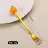 Conjunto de Talheres Garfo Colher de Aço Inoxidável Alto Valor de Cor Criativo Garfo Colher Infantil Halloween Colher de Sobremesa Garfo de Frutas