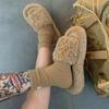 Calcetines Maillard Otoño Peludos para Mujer Invierno Felpa Confinamiento Calcetines de Caña Media Tela Engrosada Terciopelo Australiano Calcetines de Color Sólido