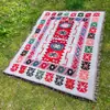 Manta de Línea Personalizada, Manta de Camping, Alfombra, Manta de Picnic, Manta de Sofá, Manta Multifuncional Estilo Étnico Bohemio