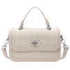 Bolsa Qiaozi de cor contrastante estilo ocidental simples com losango e quadrado pequeno para mulheres 2024 nova moda versátil bolsa transversal de ombro para sob o braço