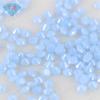 Huagang gema redonda 243# nano azul piedra desnuda artificial resistente a altas temperaturas sin decoloración fondo puntiagudo superficie de anillo imitación diamante al por mayor