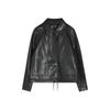 Shengdu26 Colección Primavera Nueva Estilo Hong Kong Retro Casual Desgastado Estilo Melard Motocicleta Versátil Cordón Chaqueta de PU