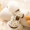Estilo Fofo Gato e Cachorro Roupa de Duas Pernas Outono e Inverno Bolso Quente Urso Roupa de Casa Camisa Base Roupa de Animal de Estimação