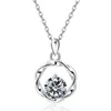 Collar con Colgante de Anillo Mobius de Plata de Ley S925 Transfronterizo Europeo y Americano con Doce Piedras de Nacimiento Cadena para Clavícula Versátil