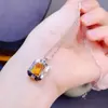 Pingente de Cristal Amarelo Puro Natural Enviado, Definitivamente Não Colorido por Cozimento Piezoelétrico Prata 925 Fina Incrustada Pedra Principal 7*9mm
