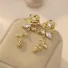 Brincos de Prata S925 com Pino Leve Luxo Inlaid Strass Zircônia Flor Rosa Doce Moda de Nicho Artístico Refinado Versátil
