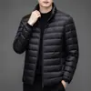 Chaqueta Ligera de Algodón con Plumón para Hombre Otoño Invierno Cuello Alto Estilo Corto Ropa de Abrigo para Hombres de Mediana Edad y Jóvenes Casual Ligera Cálida Chaqueta de Algodón Chaqueta Hombres