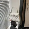 Bolsa Kelly estilo coreano, comércio exterior coreano, transfronteiriça 2026, estampa de bolinhas, fecho de fivela, bolsa feminina, bolsa de ombro, bolsa transversal