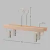 Cabides de Madeira Maciça Natural Sem Pintura para Lojas de Roupas Femininas, Antiderrapantes e que Não Marcam, Adequados para Lojas de Roupas, Podem Ser Impressos com Logo, Atacado