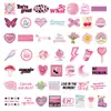 50 Pegatinas Nuevas Dulces y Geniales de Graffiti Rosa Anti-Estrés para Guitarra, Cuaderno, Maleta, Calcomanías Impermeables para Bricolaje