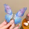 Horquilla de Mariposa para Niñas, Tocado de Malla Degradada Transfronterizo, Accesorios para el Cabello de Mariposa de Simulación Hanfu Antiguo, Horquilla