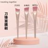 Brocha para base de maquillaje, brocha para mascarilla, forma de media luna, plana arqueada, cabeza plana biselada, brocha de maquillaje para puntos, venta al por mayor, una generación de pelo