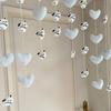 Cortina para Puerta de Perro Corazón Dulce de Dibujos Animados Perro Parchado Estrella Azul Corazón de Niña Atmósfera Linda Decorativa para Puerta de Dormitorio Xuan