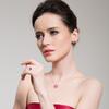 Collar de flor roja Jinse colgante de circonita de cristal incrustado en cobre chapado en oro rosa Corea del Sur Collar súper de hadas joyería para el cuello