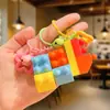 Llavero Colgante de Bloque de Construcción Trapezoidal Descompresor Llavero Creativo para Coche Colgante para Mochila de Estudiante Regalo Venta al por Mayor