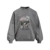 Sudadera con Estampado de Personaje de Hip Hop Americano Lavada Desgastada Cuello Redondo Holgada para Hombre Primavera Otoño Tendencia Callejera Tie-Dye Ropa Deportiva