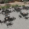 Mesa y silla de exterior para jardín y patio nórdico, mesa y silla de exterior para villa de ocio, mesa y silla de exterior de hierro para cafetería.