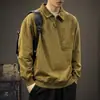 Sudadera con capucha de peso pesado de un solo botón estilo retro americano de otoño para hombre, suave y pegajosa, con cuello alto, holgada, talla grande, polo, venta al por mayor