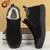 Botas de neve de inverno masculinas de couro e lã integradas forradas de lã forrada de lã sapatos de algodão quente engrossado Sapatos masculinos antiderrapantes da moda