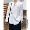 Coreia do Sul Jaqueta Casual Masculina Primavera e Verão Senso de Design Nicho Ins Tendência Yuppies Homens Bonitos Terno Branco Masculino Terno